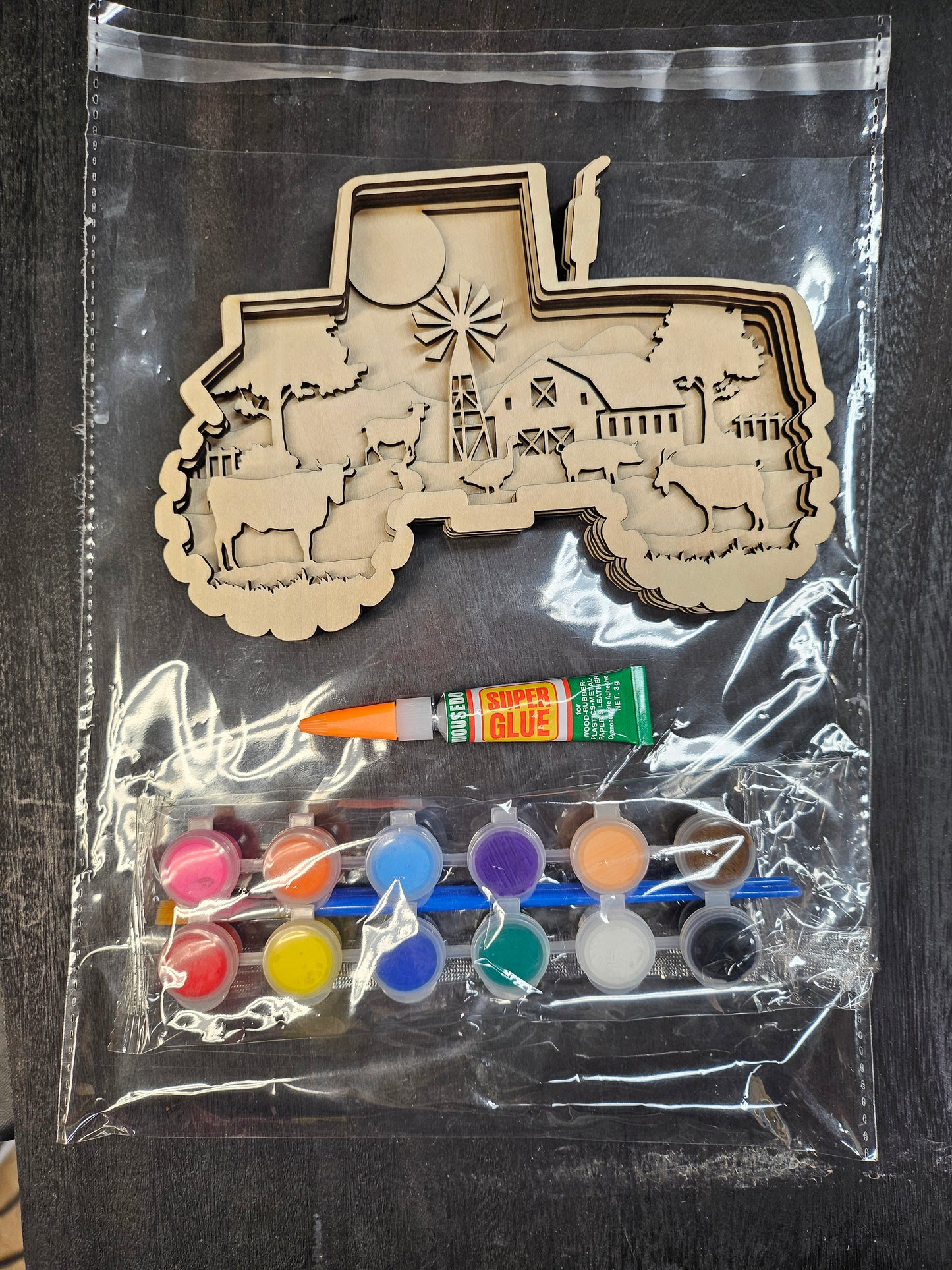 ๐งโ๐พ Farm Scene Paint-Your-Own Layered Craft Kit (6 Layers)