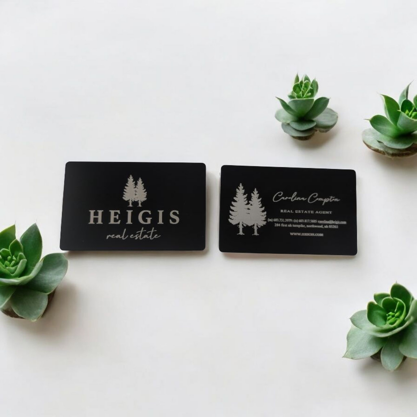 Matte Black Metal Business Cards - 24 Pack