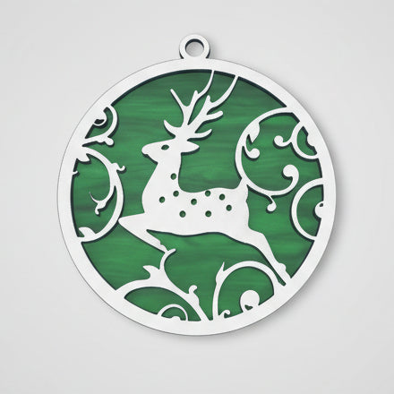 Reindeer Ornament (White/Green)
