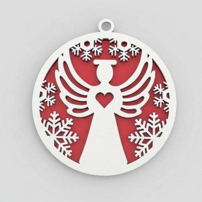 Angel Ornament (White/Red)