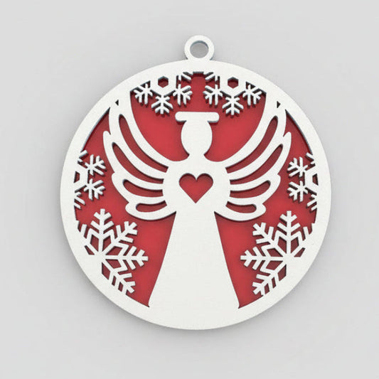 Angel Ornament (White/Red)