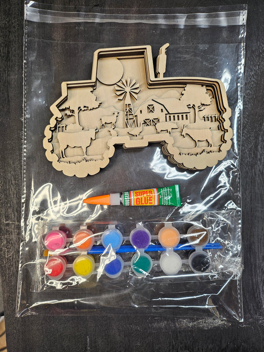 🧑‍🌾 Farm Scene Paint-Your-Own Layered Craft Kit (6 Layers)