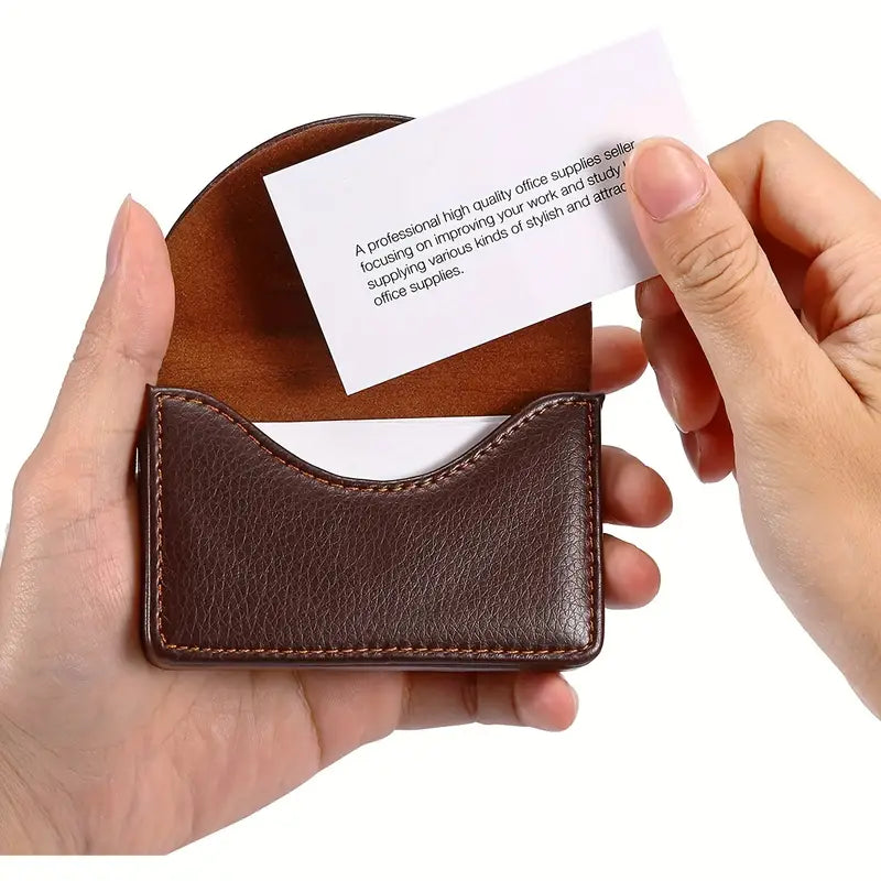 Leather Business Card Holder – Brown
