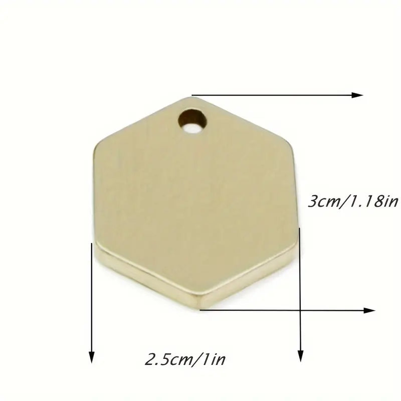 Brass Keychain – Hexagon Tag