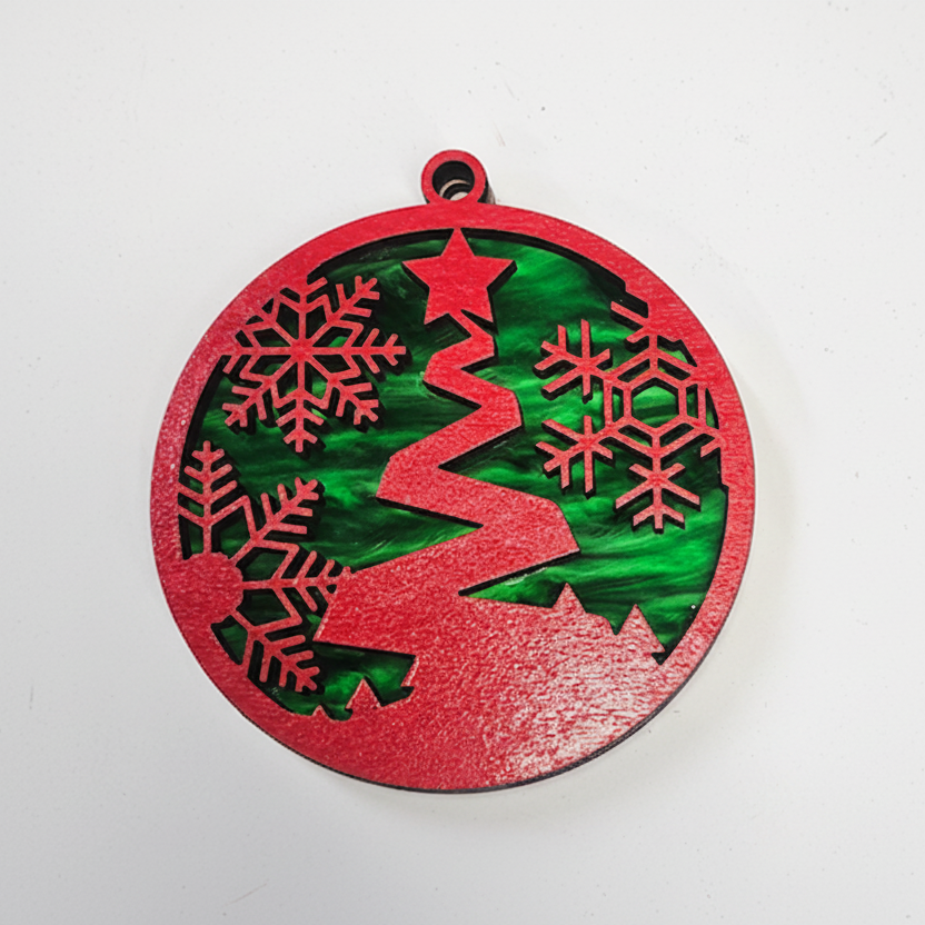 Tree Ornament (Red/Green/Simple Tree Back)